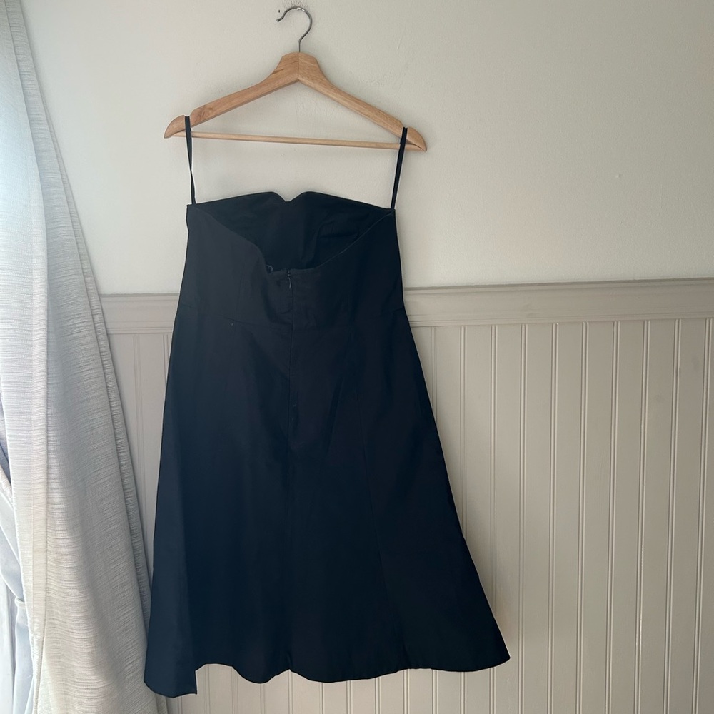 ⭐️ NEW NWT GAP Size 10 Black Strapless Cotton Dress Stretch Classic Midi - Picture 5 of 5